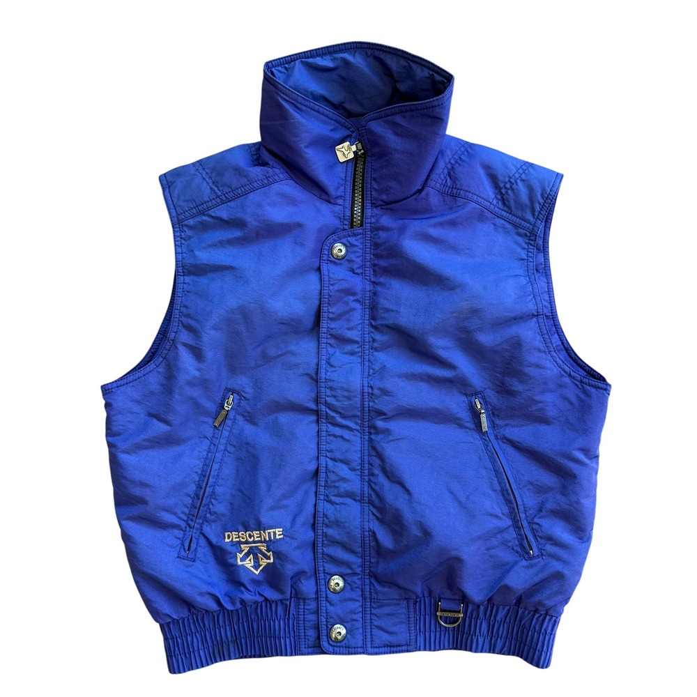 Vintage Descente Mens Ski Vest Blue Insulated Puffer SM-8720 Size Small US